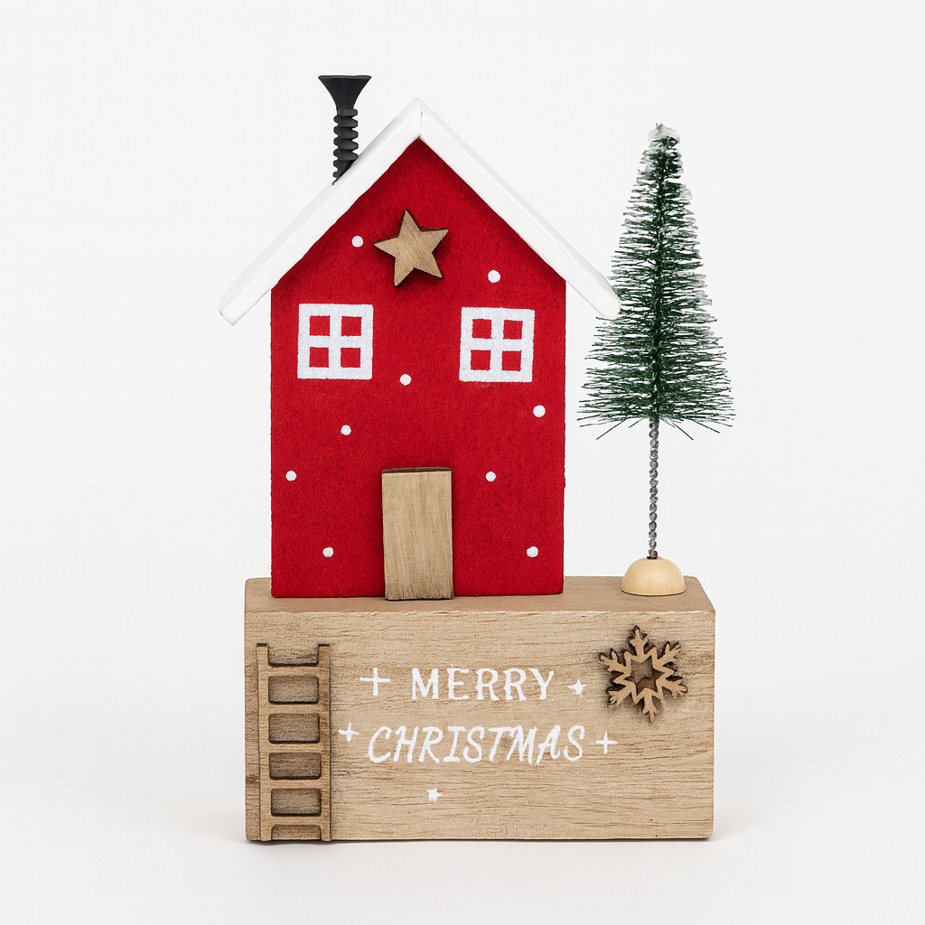 Merry Christmas Festive Mini House 10.5cm