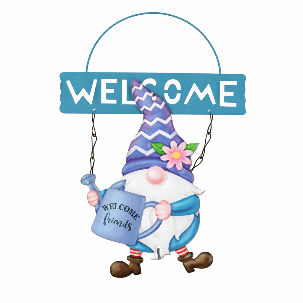 Metal Gonk Welcome Sign, Nordic, Swedish Tomte, Gnome