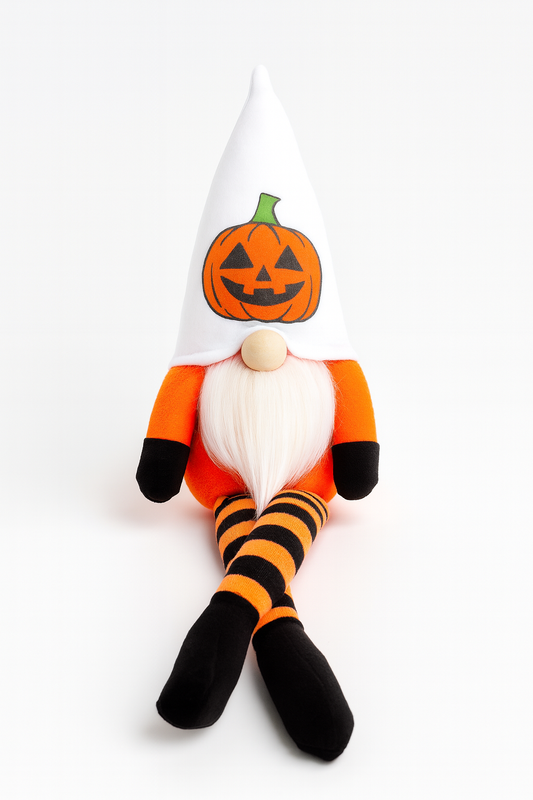 Halloween Pumpkin Gonk with Dangly Legs, Nordic, Gnome, Swedish Tomte
