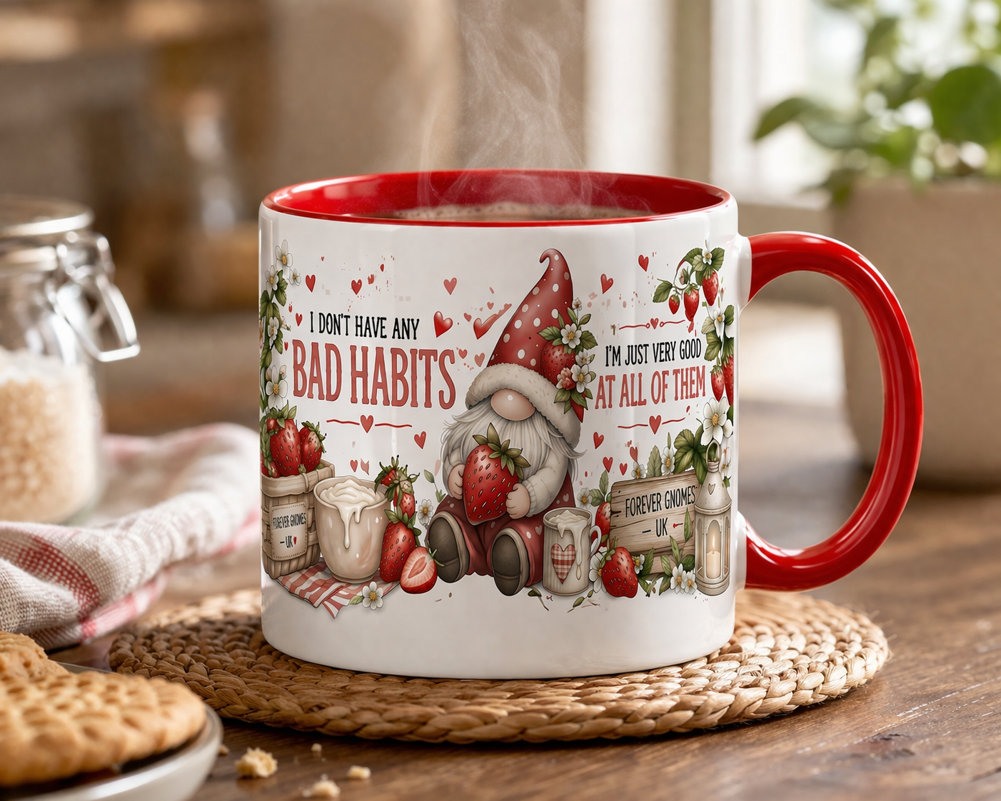 Bad Habits Gonk Mug – Red Inner | 11oz Ceramic Mug