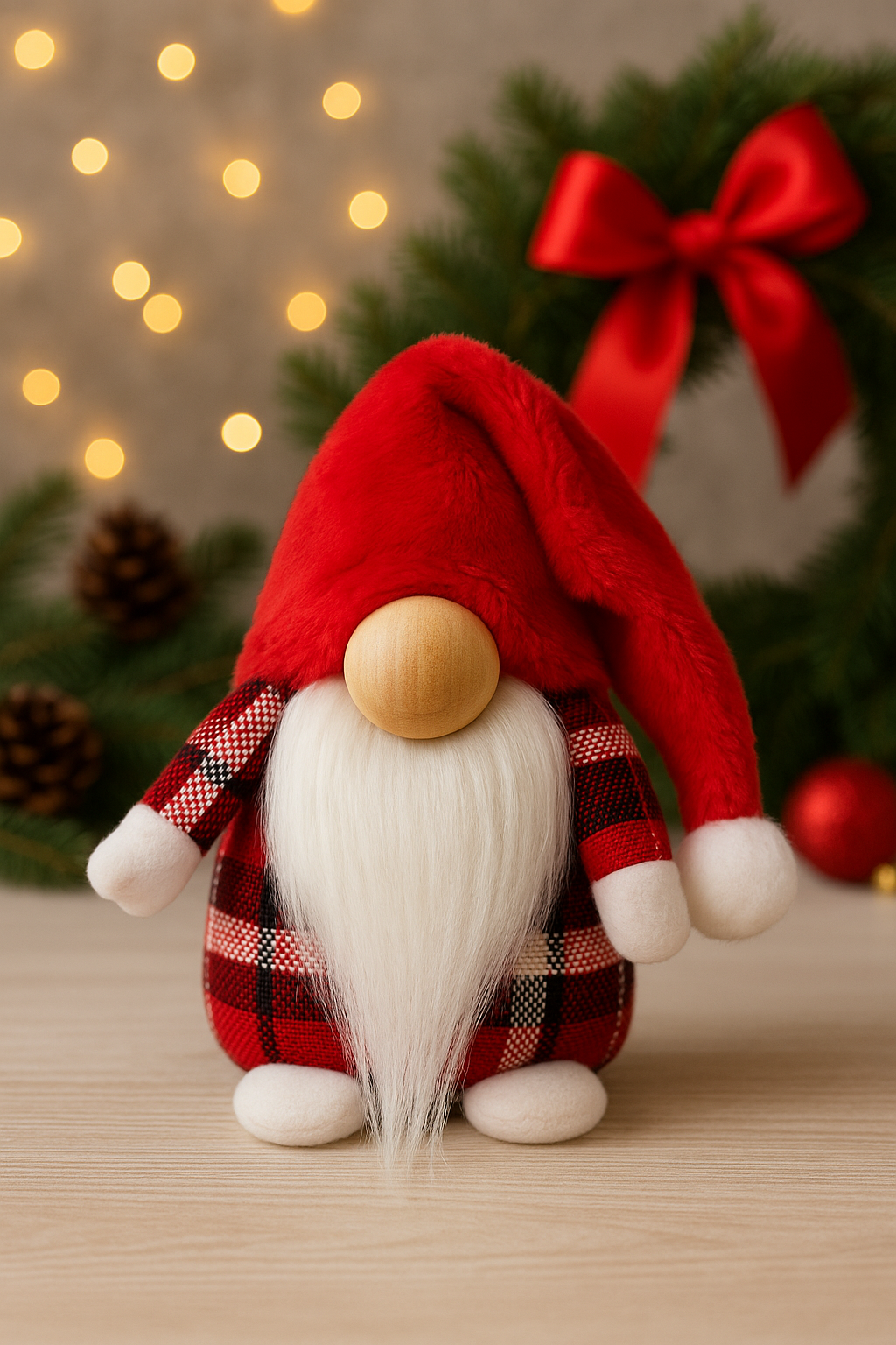 Handmade Christmas Red Gonk with floppy Hat, Nordic, gnome, Swedish Tomte