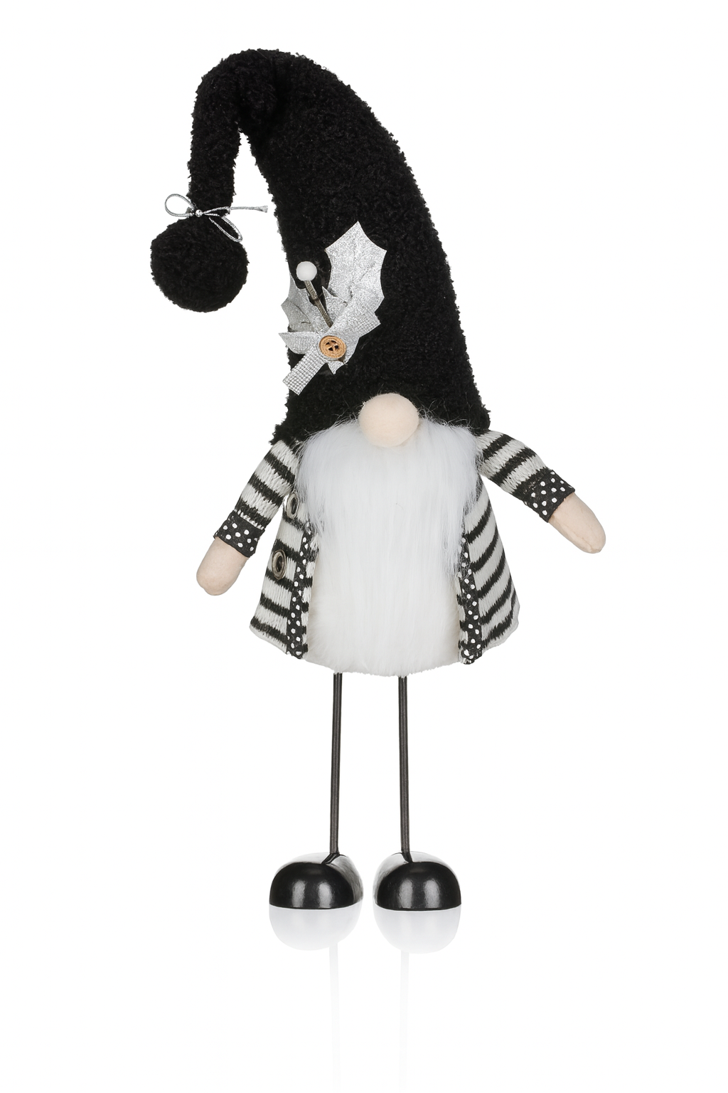 Black and White Wobbly Gonks, Nordic Gnome, Swedish Tomte