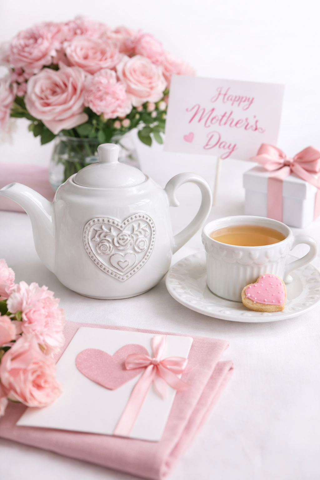 Heart Embossed Teapot & Teacup Set