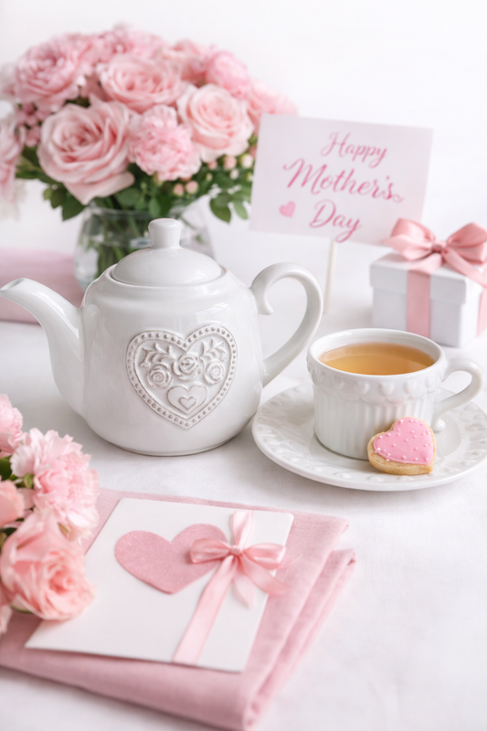 Heart Embossed Teapot & Teacup Set
