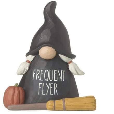 Miniature Frequent Flyer Witch Gnome Decoration, Nordic, Gonk, Swedish Tomte
