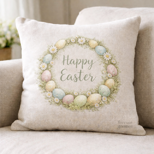 Happy Easter Linen Cushion – 40 x 40cm