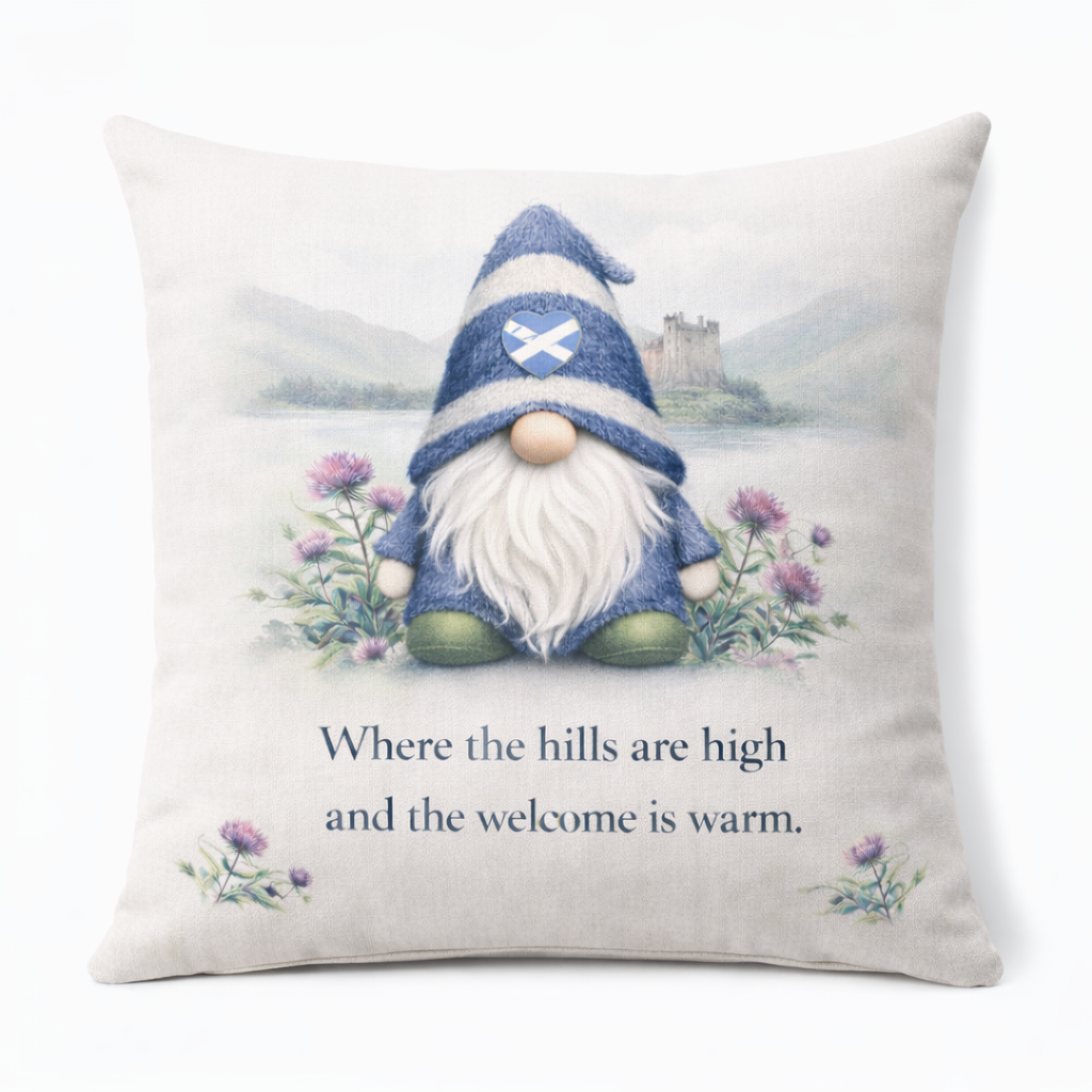 Scottish Gonk Linen Cushion – 40 x 40cm