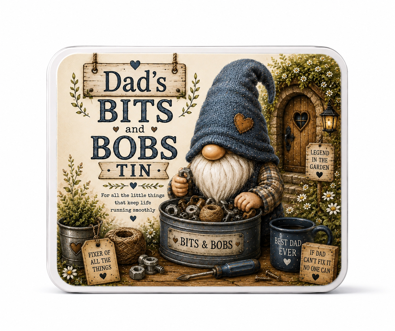 Dad’s Bits and Bobs Metal Tin