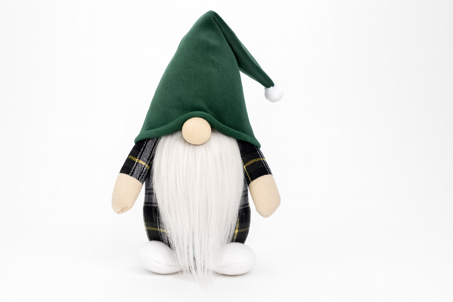 Forest Green Tartan Gonk – 9 Inches, Nordic Gnome, Swedish Tomte