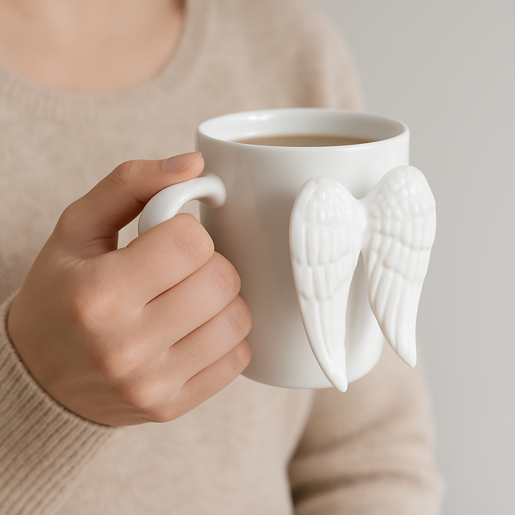 Ceramic Angel Wings Mug 12cm