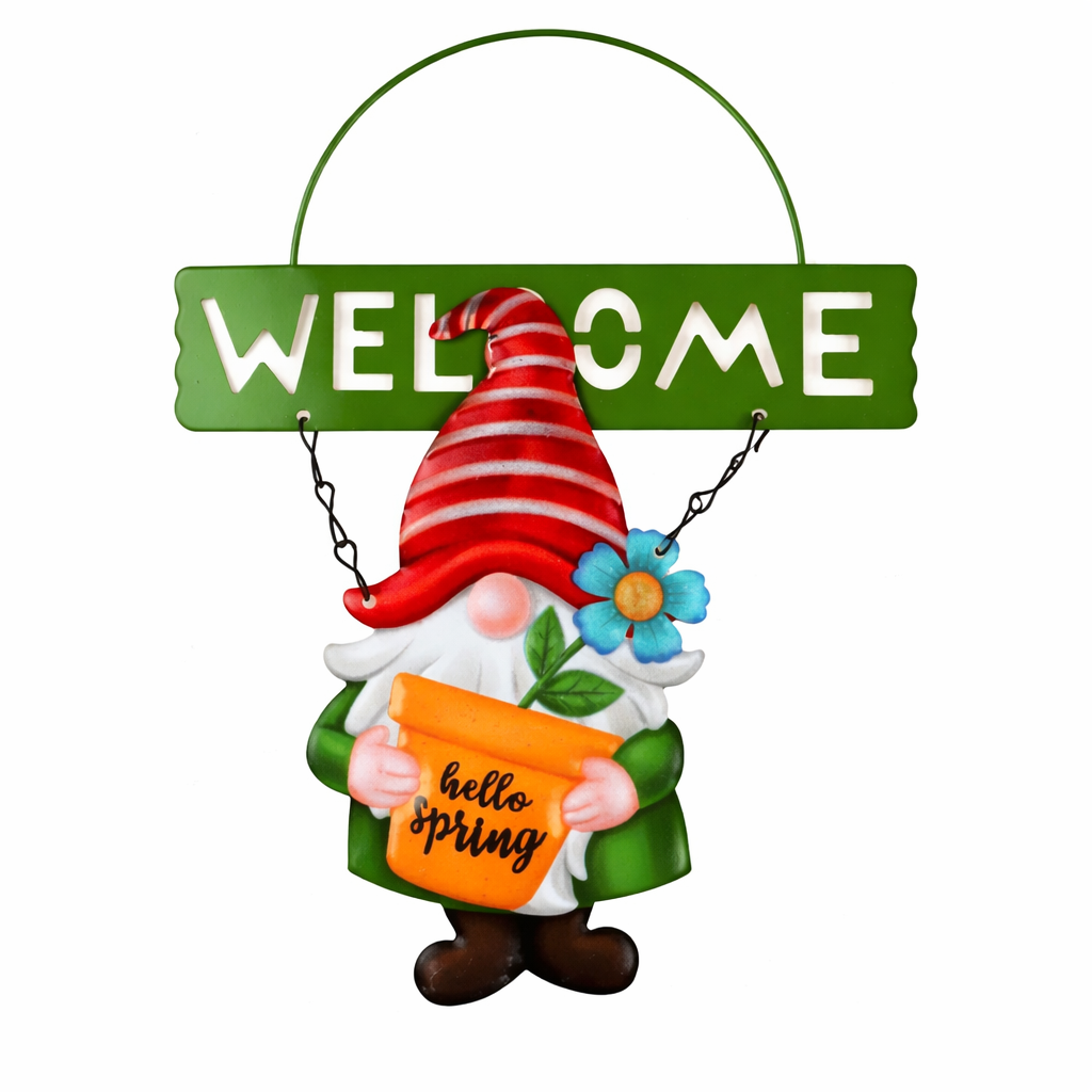 Metal Gonk Welcome Sign, Nordic, Swedish Tomte, Gnome