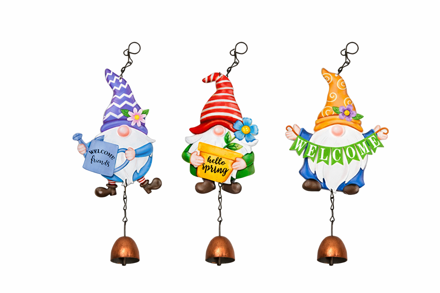 Metal Gonk Wind-chimes, Gnome, Nordic, Swedish Tomte