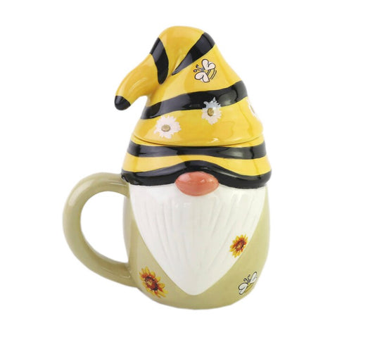 Ceramic Gonk Bumblebee Mug with lid