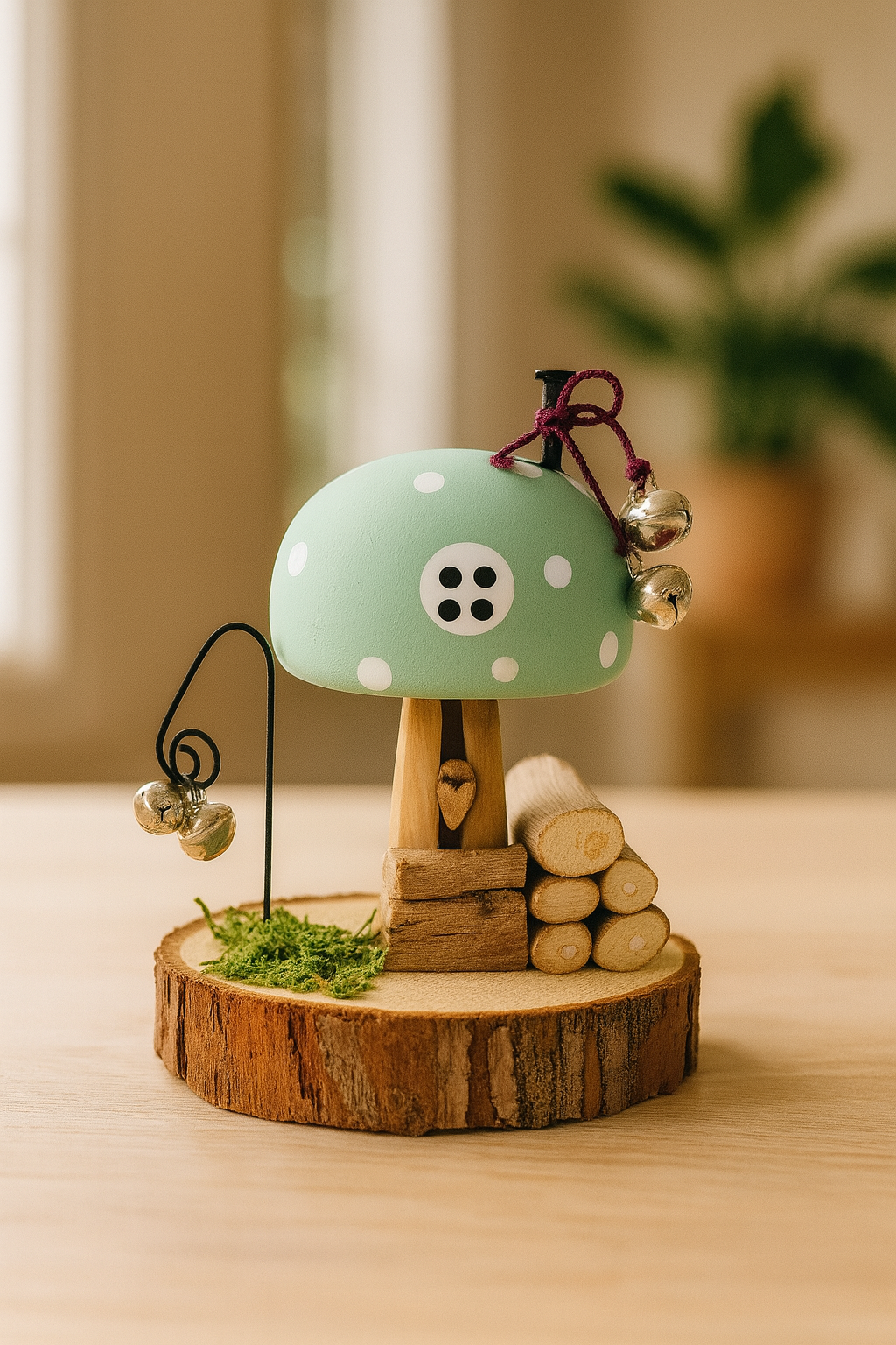 Wooden toadstool house 10.5cm, Autumn Decor, Autumn Display