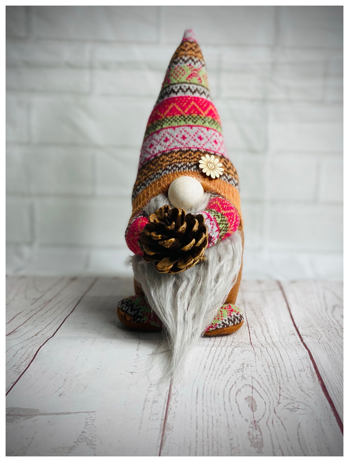 Handmade Pinecone Nordic Gnome, Gonk, Swedish Tomte
