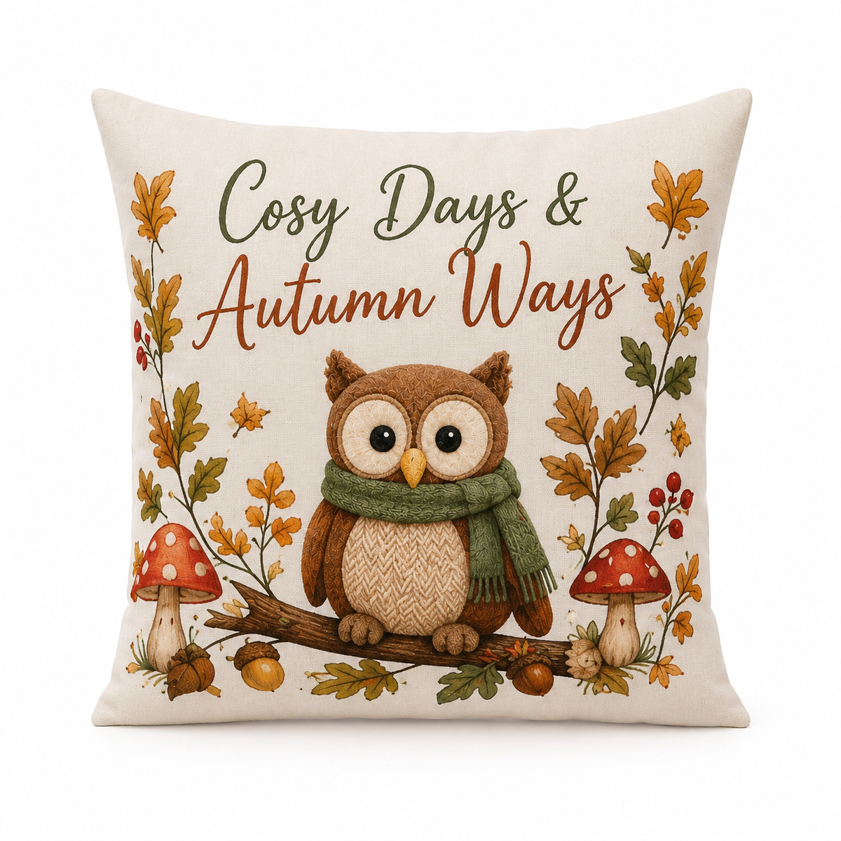Cosy Days & Autumn Ways – Owl Cushion