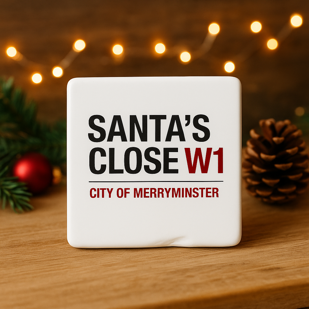 Santa Close’s Festive Ceramic Coaster 9cm