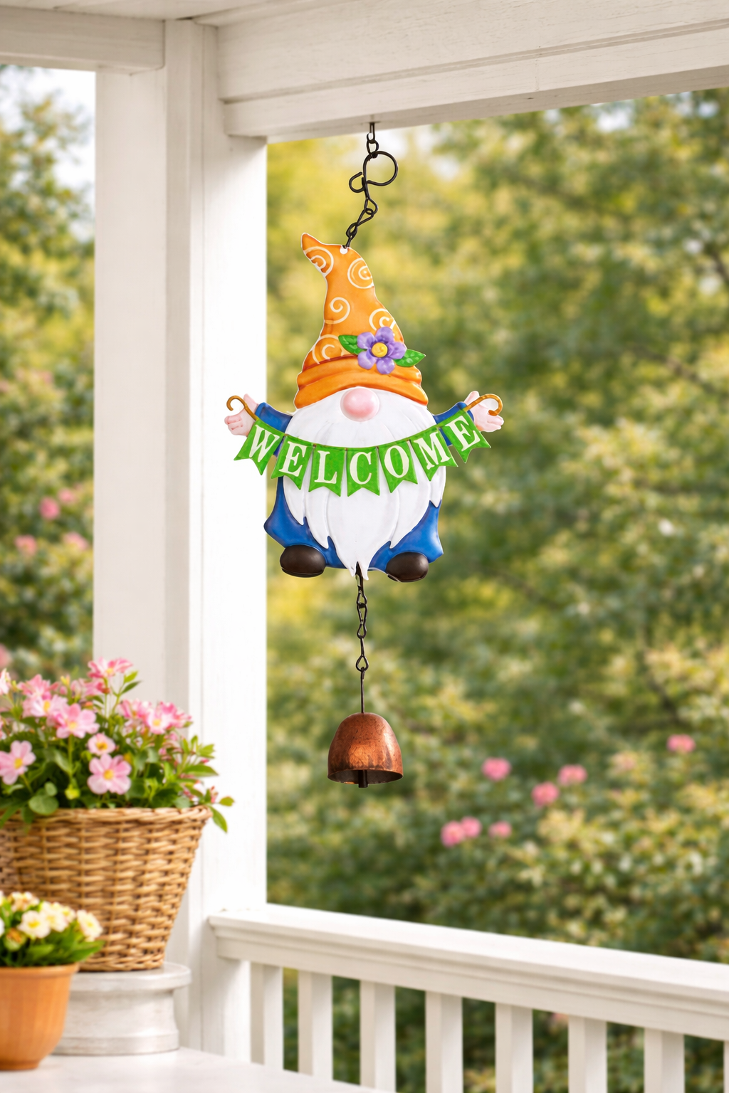 Metal Gonk Wind-chimes, Gnome, Nordic, Swedish Tomte