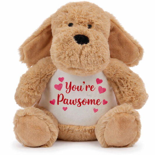 You’re Pawsome Plush Dog Soft Toy – Cute Gift with Heart Design