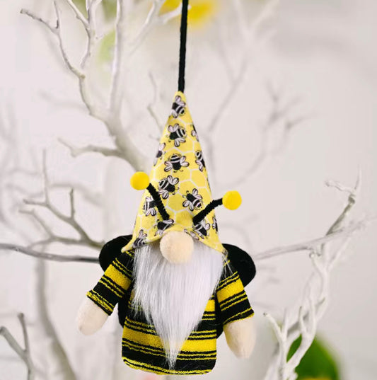 Hanging LED Bumble Bee Light Up Gonk, (black and yellow), Nordic Gnome, Swedish Tomte