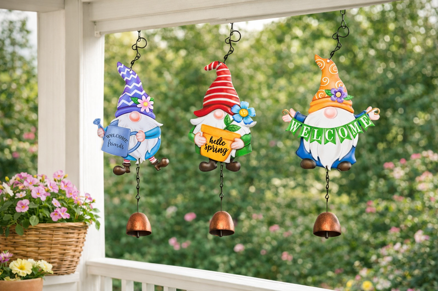 Metal Gonk Wind-chimes, Gnome, Nordic, Swedish Tomte