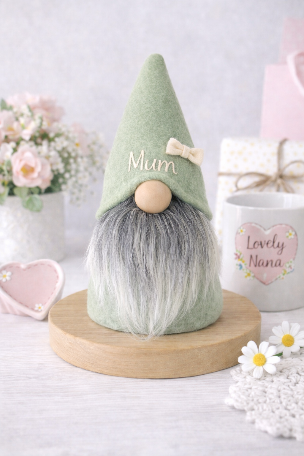 Handmade Mum Gonk, Gnome, Swedish Tomte  – Approx. 8 Inches