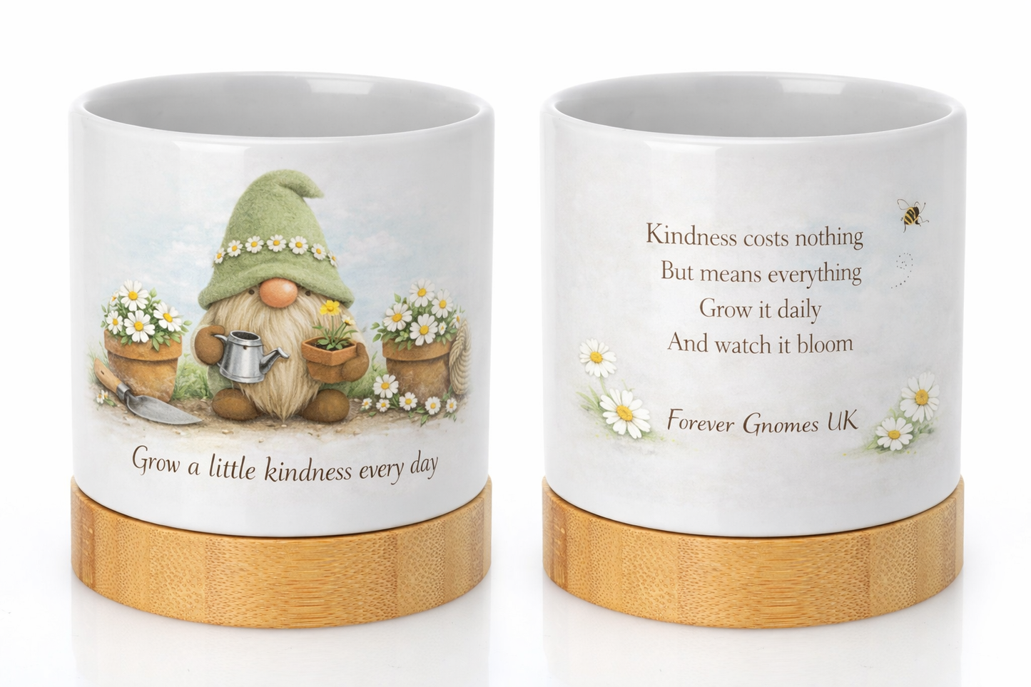 Kindness Grows Gonk Plant Pot with Bamboo Base