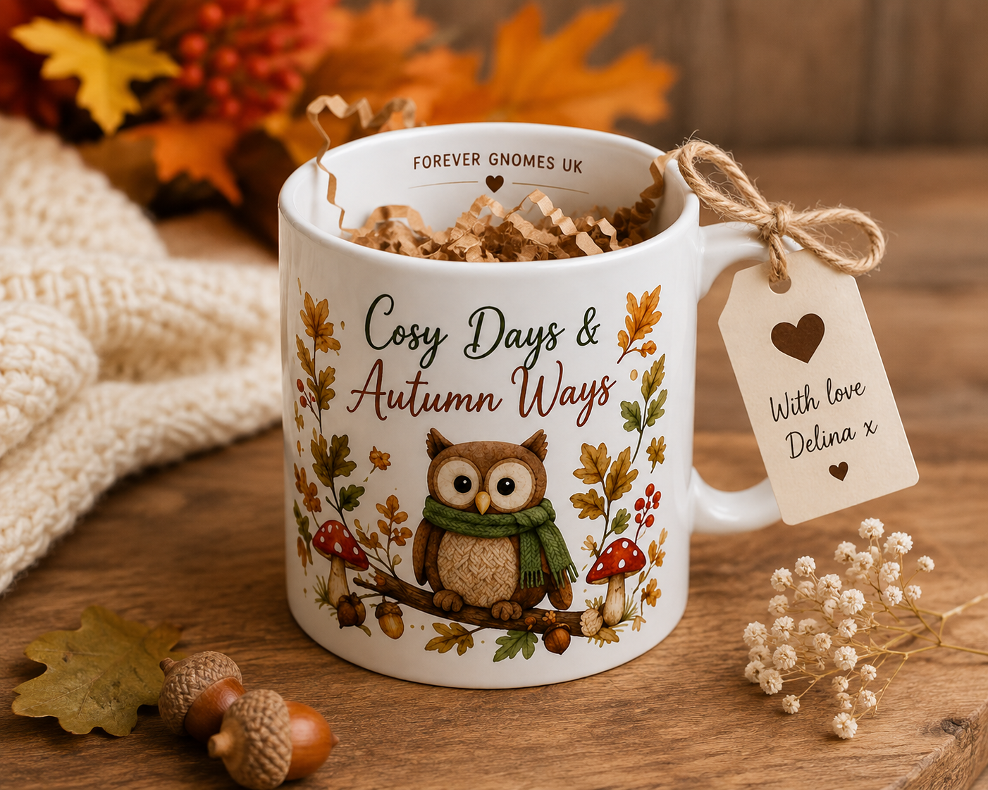 Cosy Days & Autumn Ways Owl Mug – 11oz