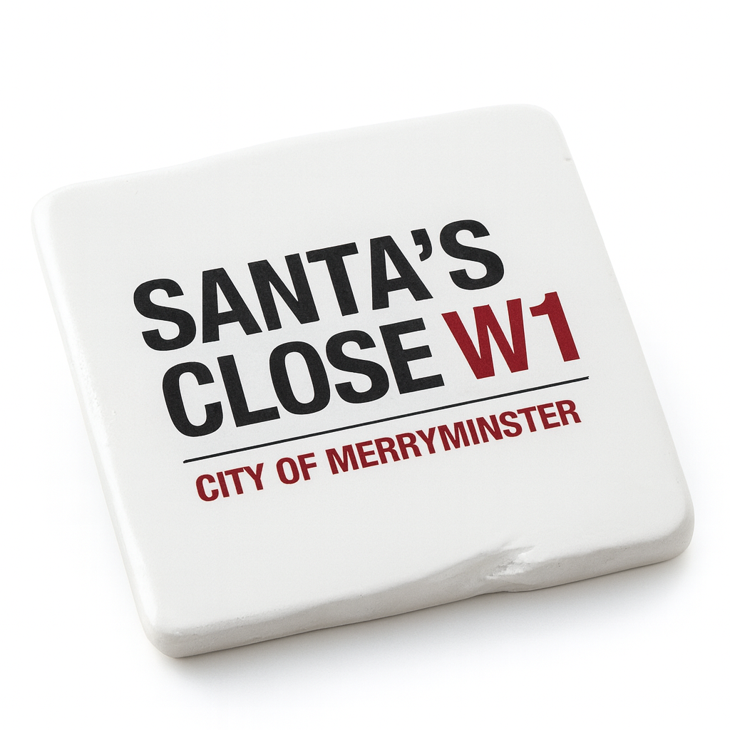 Santa Close’s Festive Ceramic Coaster 9cm