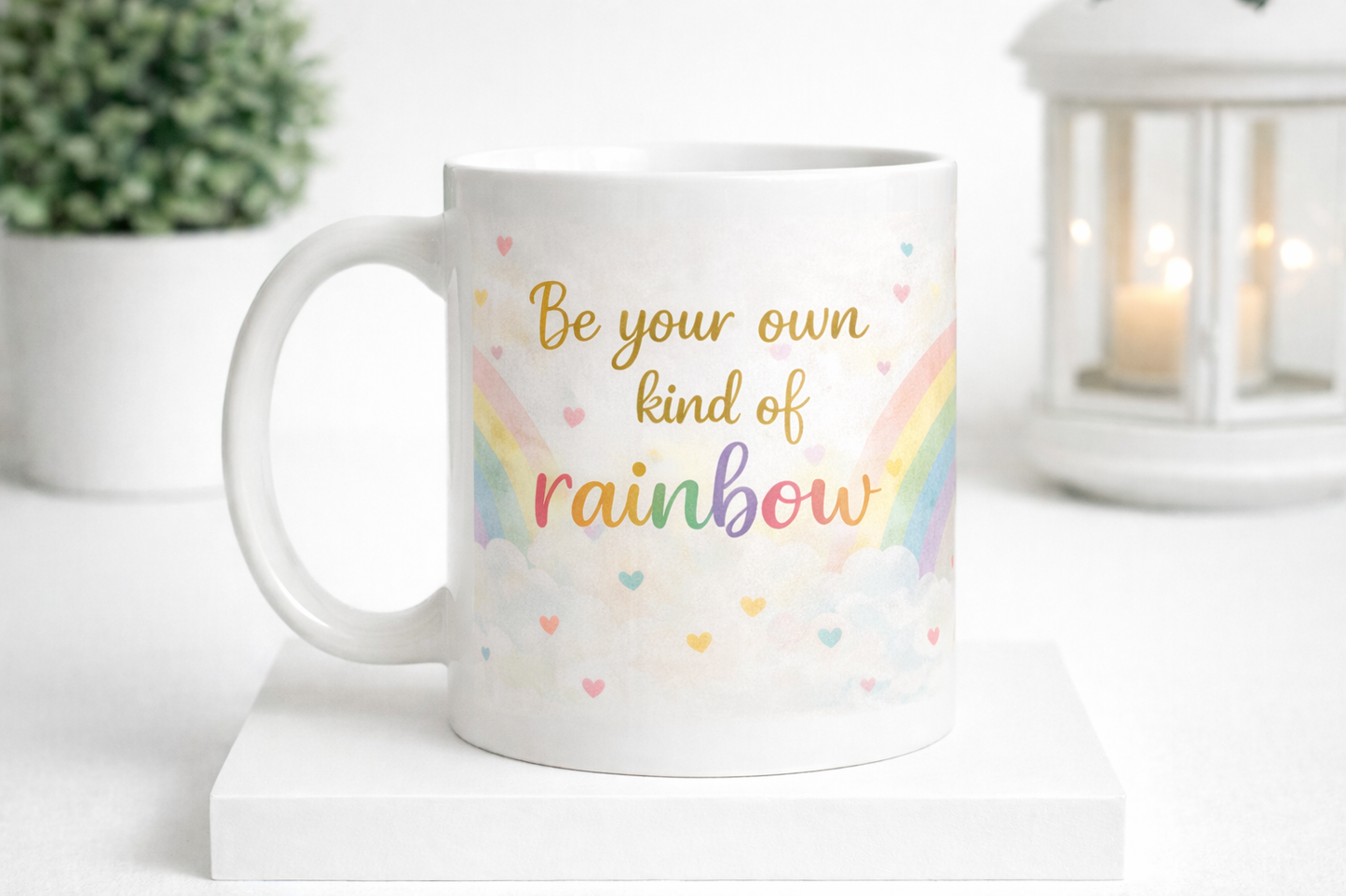 Be Your Own Kind of Rainbow Ceramic Gonk Mug 11oz