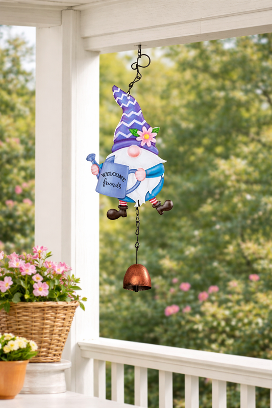 Metal Gonk Wind-chimes, Gnome, Nordic, Swedish Tomte
