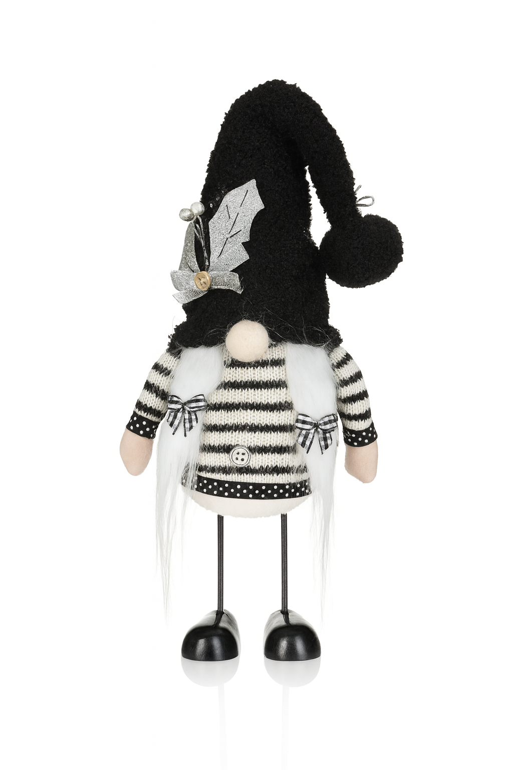 Black and White Wobbly Gonks, Nordic Gnome, Swedish Tomte