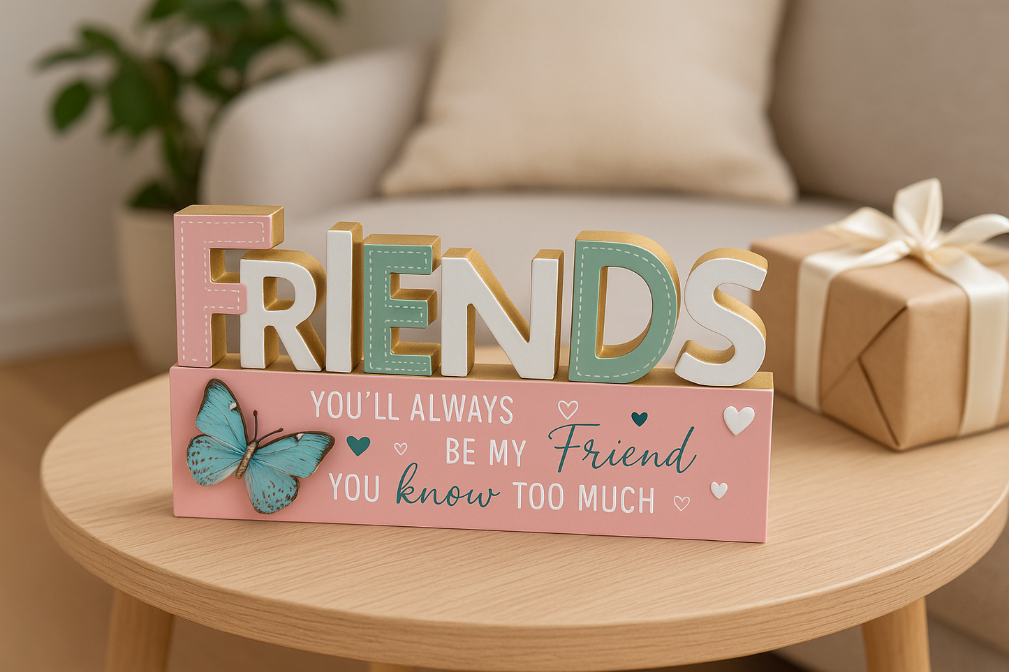 Friends Wooden Plaque 24cm