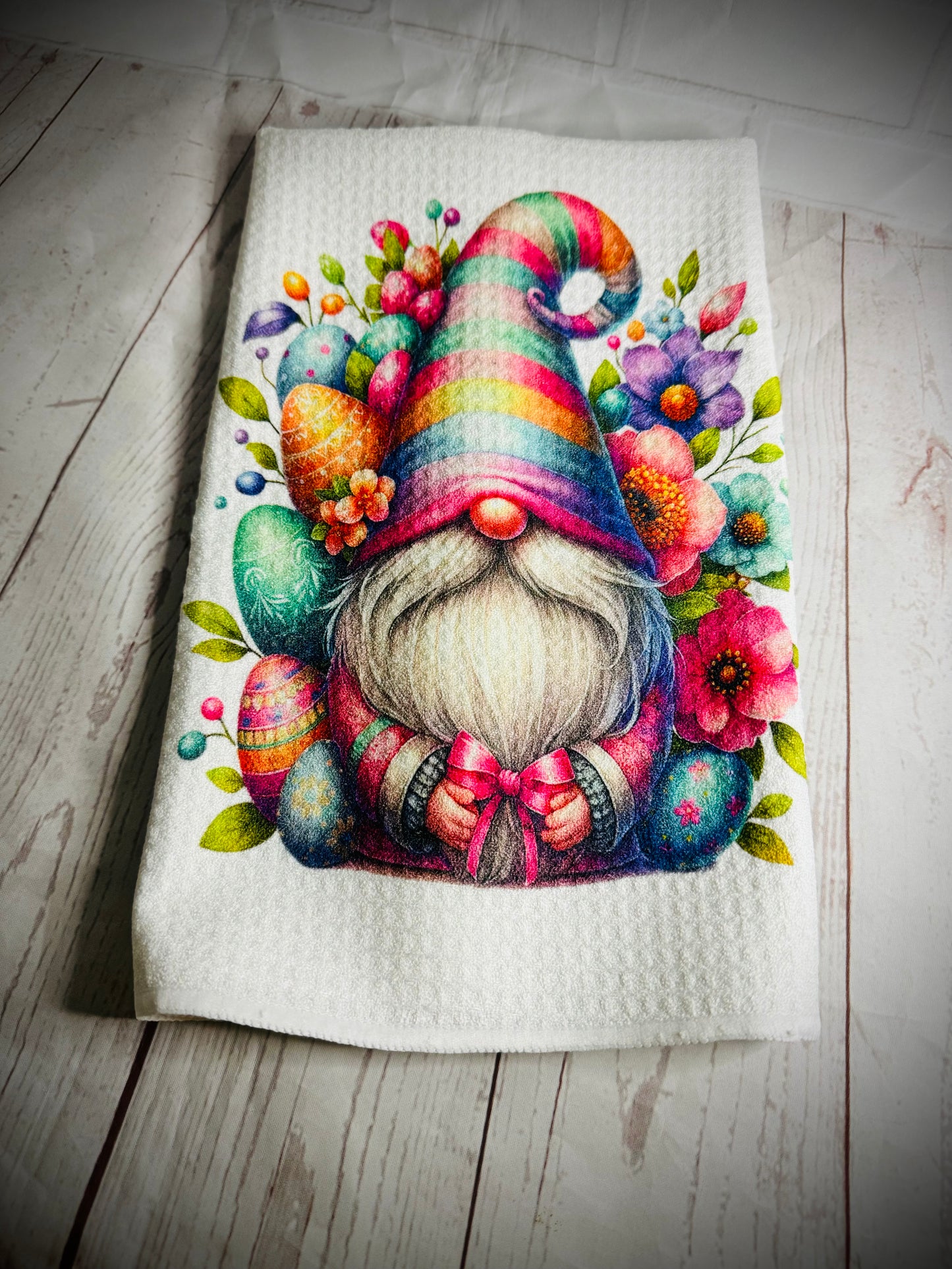 Handmade Easter Gonk Tea Towel, Nordic, Gnome, Swedish Tomte