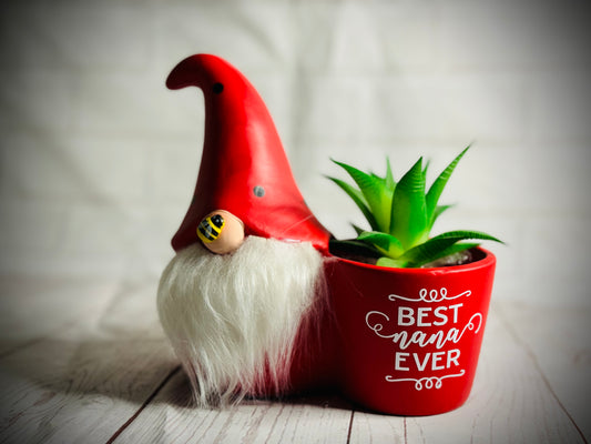 Ceramic Best Nana Ever Ladybug Gonk plant pot