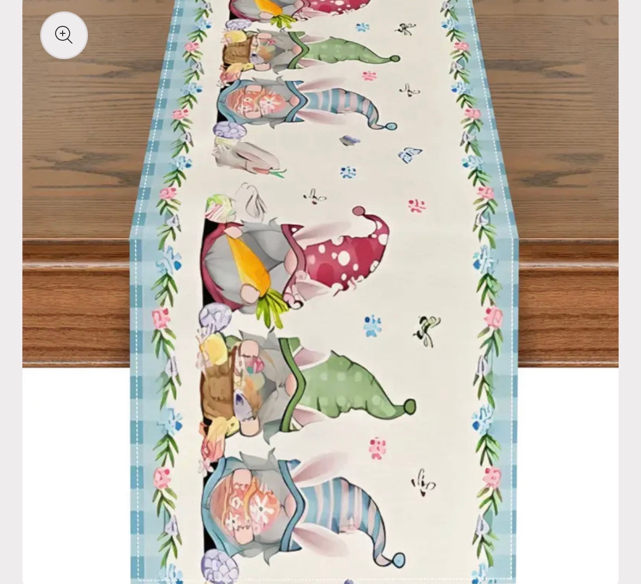 Gnome Easter Egg Linen Table Runner, Gonk, Nordic Gnome, Swedish Tomte