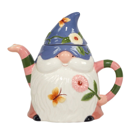 Garden Gnome 3D Ceramic Teapot, Nordic, Gonk, Swedish Tomte