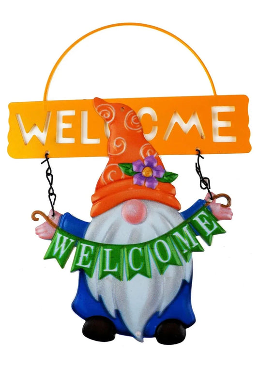 Metal Gonk Welcome Sign, Nordic, Swedish Tomte, Gnome