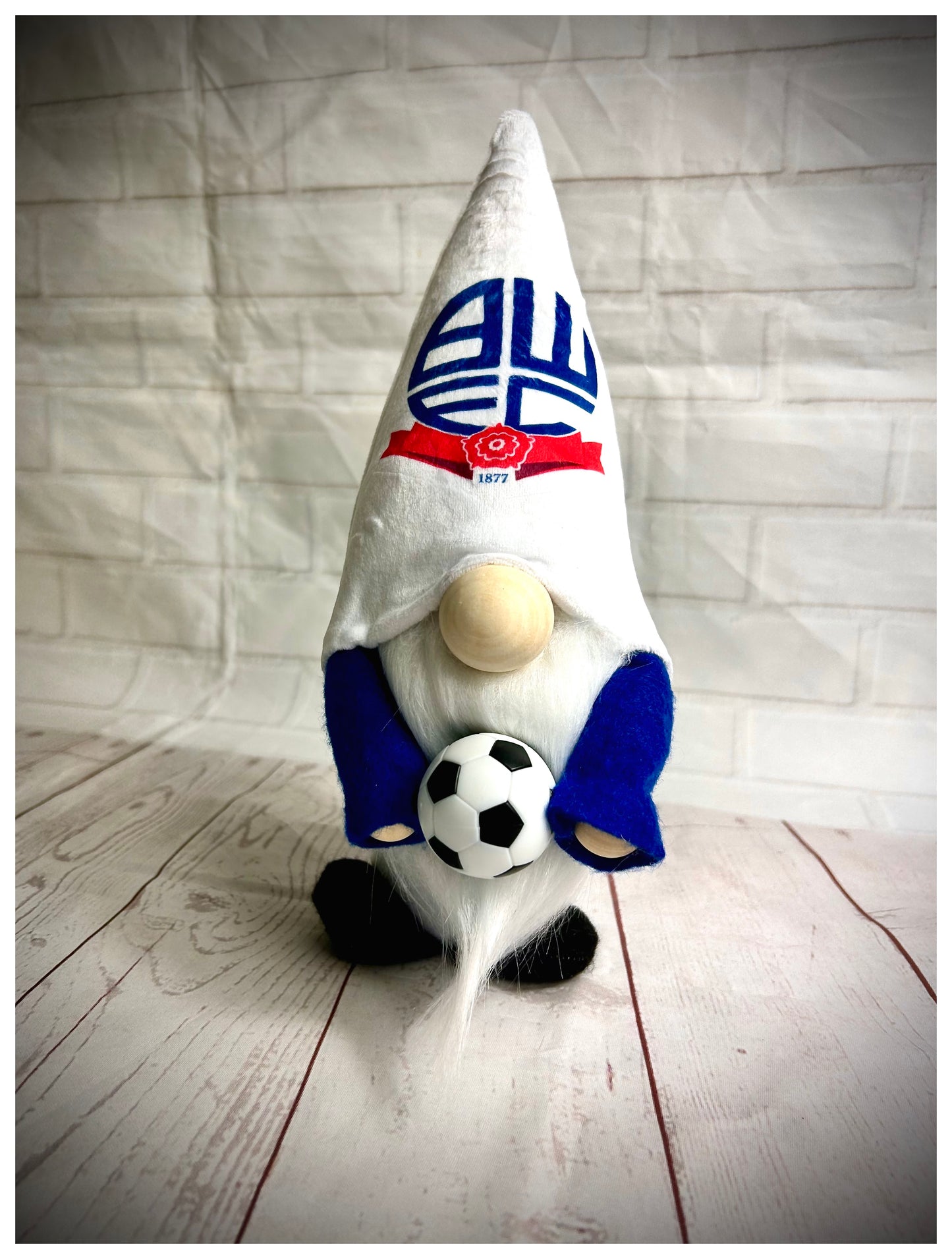 Handmade Bolton Football Gnome, Gonk, Nordic, Swedish Tomte