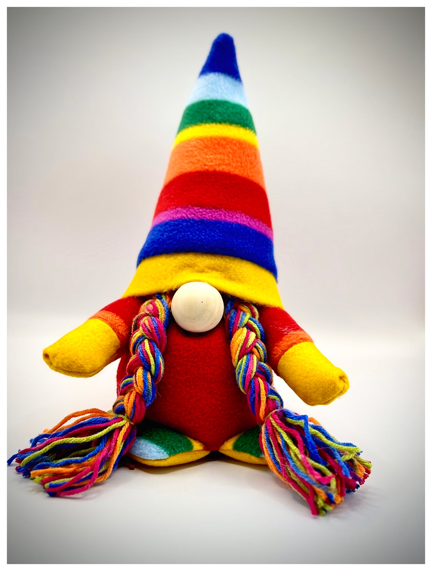 Handmade soft fleece rainbow Nordic Gnome