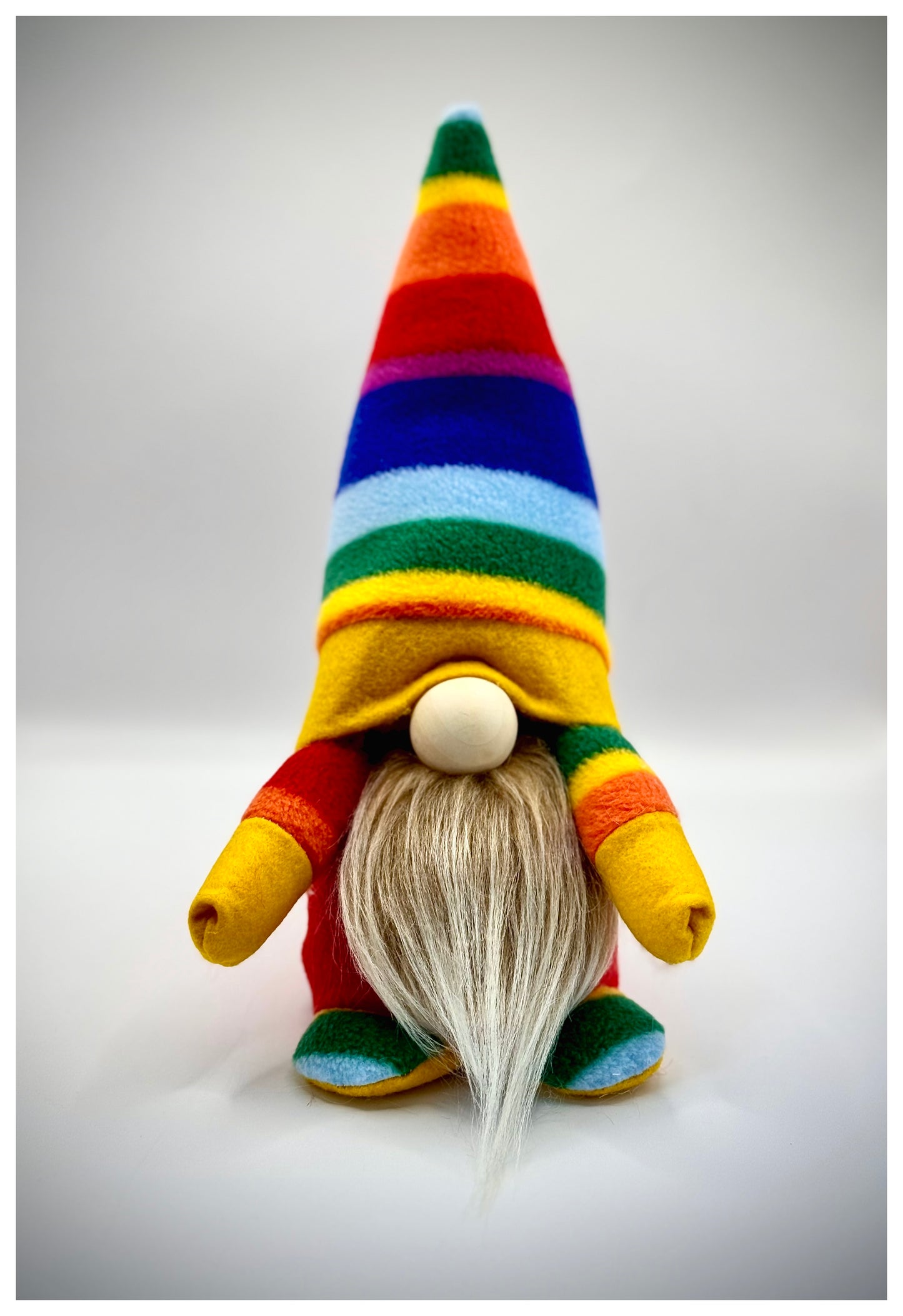 Handmade soft fleece rainbow Nordic Gnome