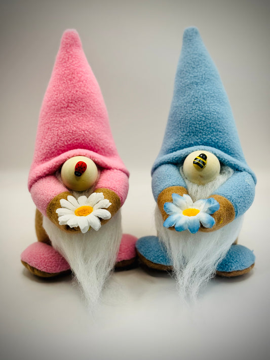 Handmade Mini Nordic Gnome with Daisy, Gonk, Swedish Tomte