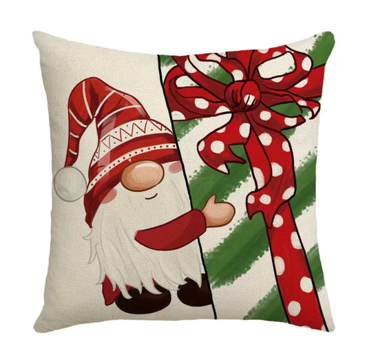 Christmas Gnome Linen Cushion Cover, Nordic, Gonk, Swedish Tomte