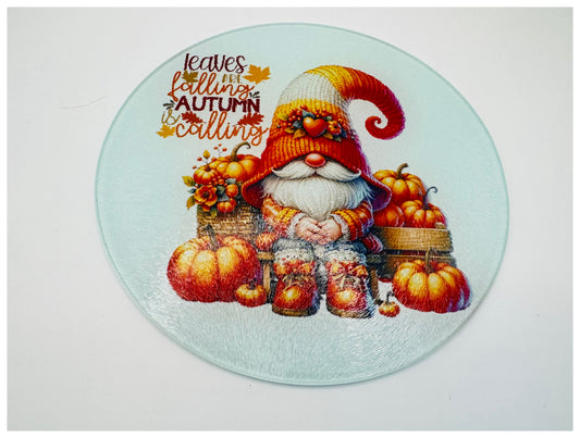 Leaves are falling 20 x 20cm Gonk Chopping Board, Nordic, Gnome, Swedish Tomte