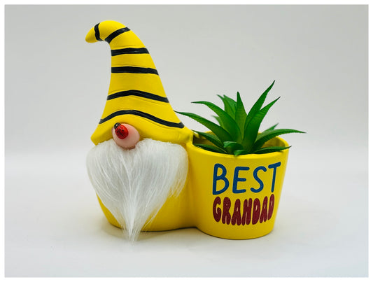 Handmade Grandad Bumble Bee Gonk Plant Pot, Nordic Gnome, Swedish Tomte