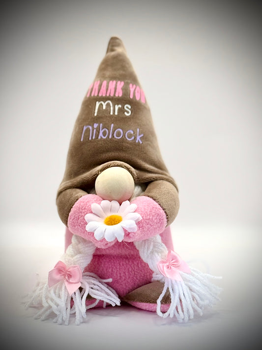 Handmade Personalised Thank You Mini Gnome, Teacher gift, Nordic, Gnome, Swedish Tomte