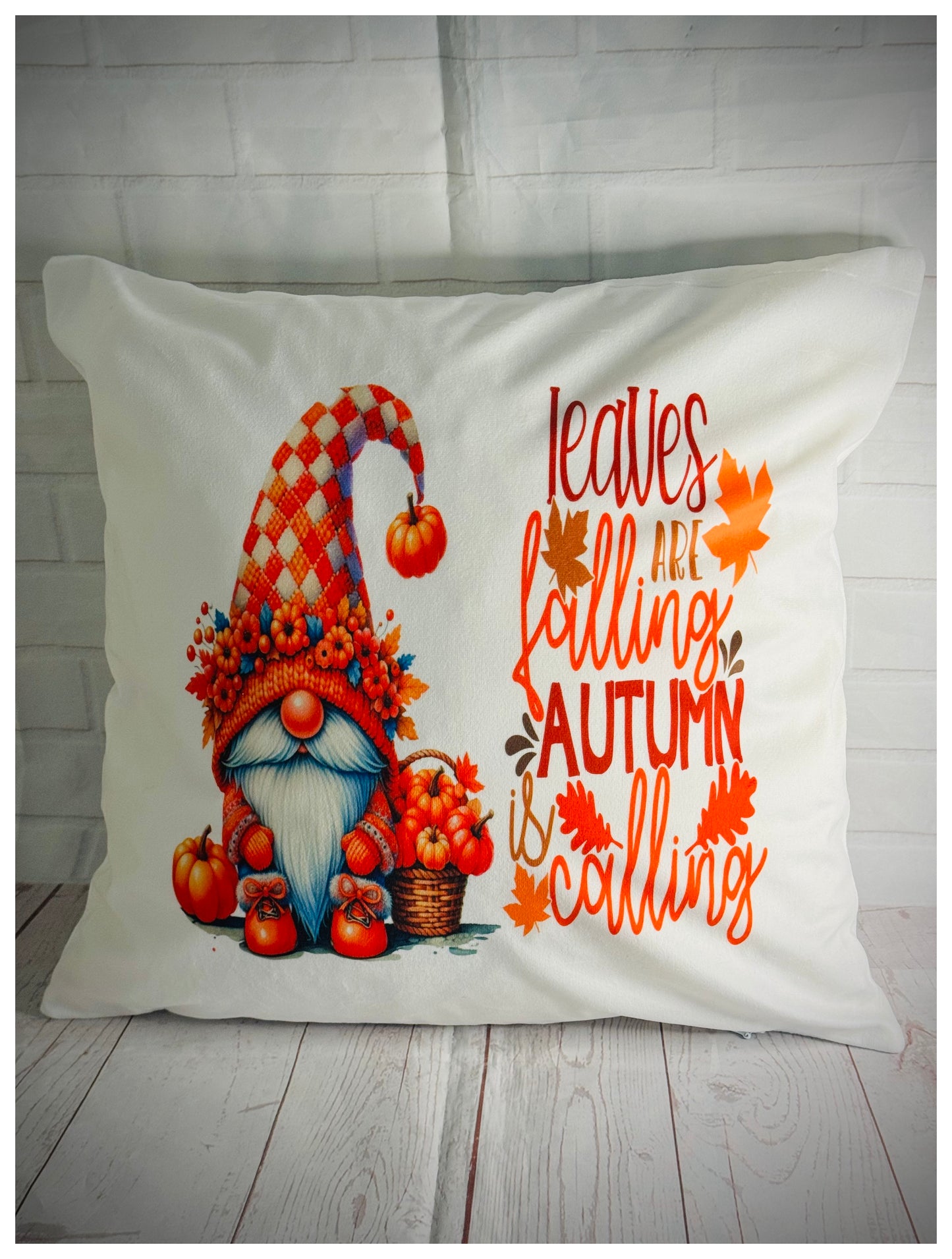 Leaves are Falling Autumn Cushion Cover, Gonk, Nordic, Gnome, Swedish Tomte