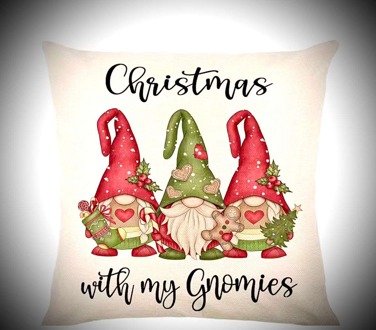 Christmas with my Gnomies Linen Cushion Cover, Nordic, Gnome, Swedish Tomte