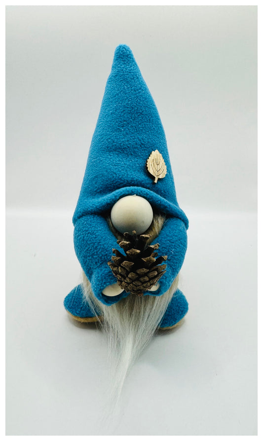 Mini Handmade Turquoise Blue Pinecone Gonk, Nordic Gnome, Swedish Tomte