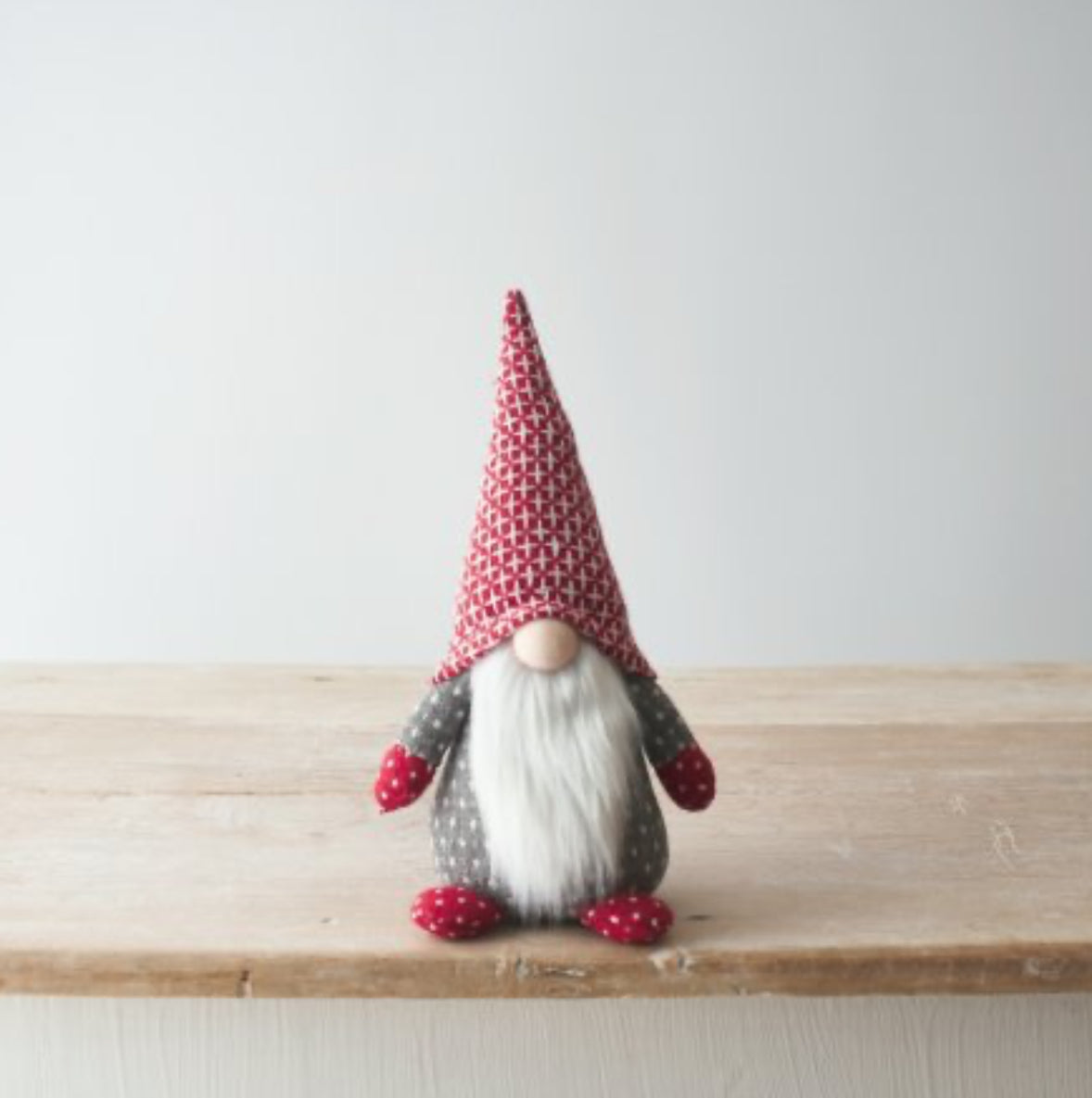 Red and Grey Seasonal Gonks, Nordic, Gnome, Swedish Tomte